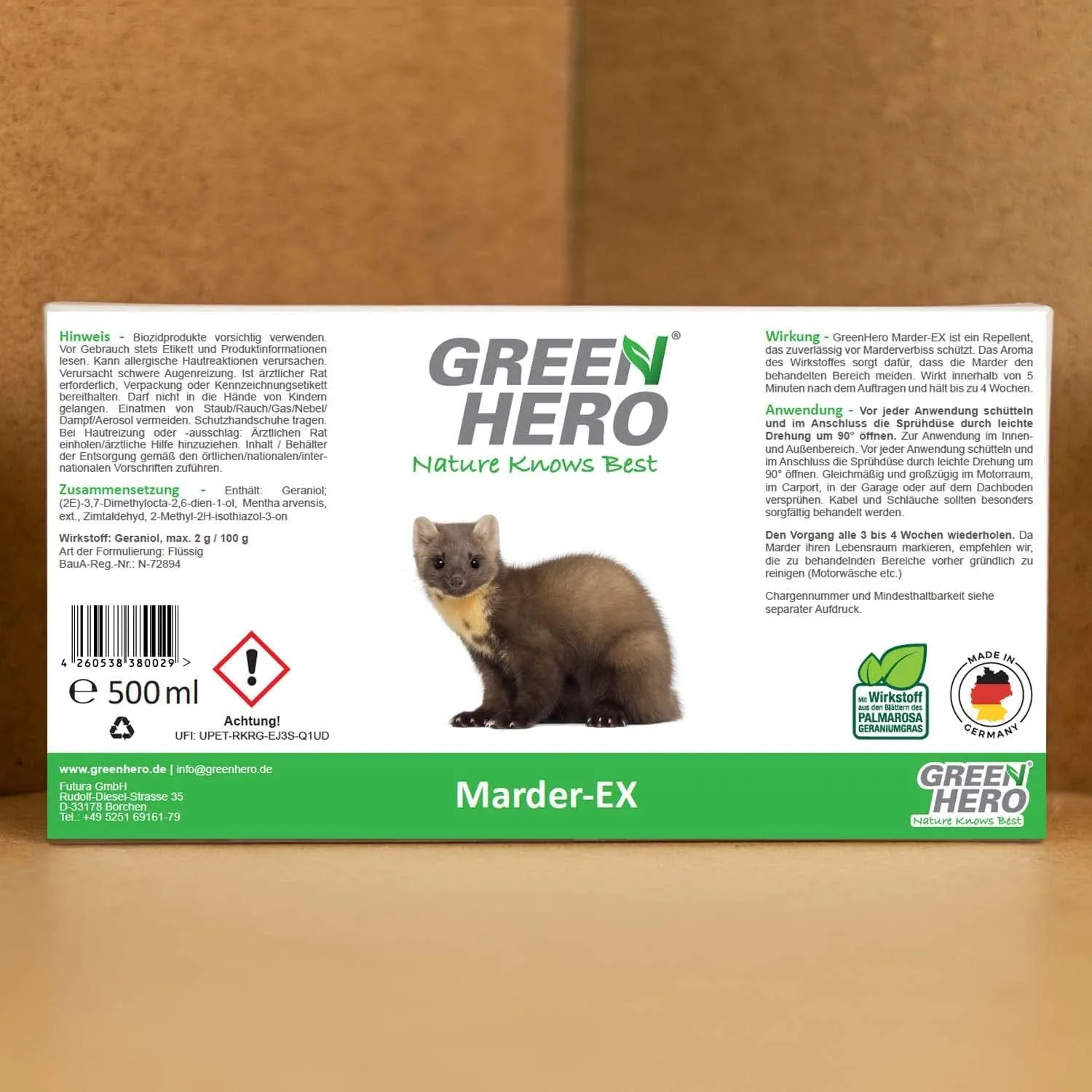 GreenHero Marder-Ex Spray gegen Marderverbiss